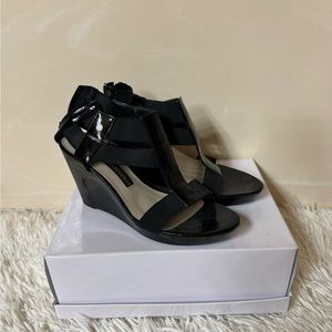 Dana Buchman  black open toe heels, size 7